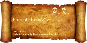 Parsch Kenéz névjegykártya